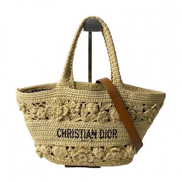 Dior Handbags - List Price: 800000 DIOR Women's Pannier Chapeau Basket Bag Raffia 2way Shoulder